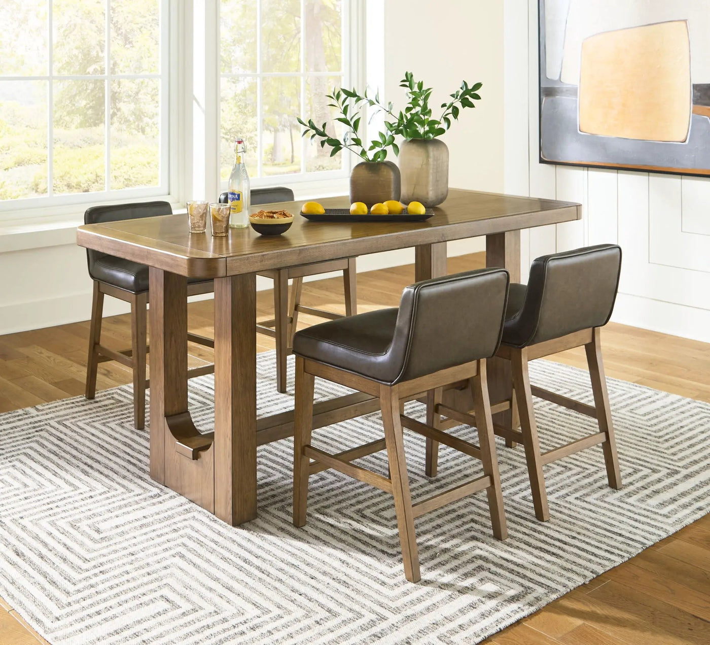 Cabalynn - Rectangular Dining Room Counter Table Set by Unique Piece Furniture