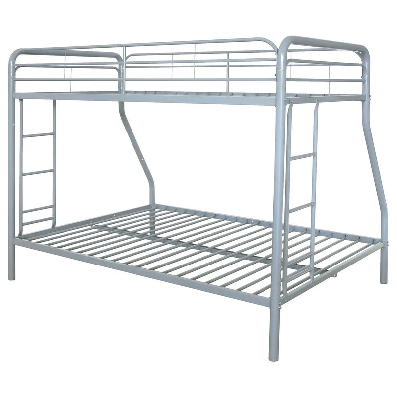 Carson Metal Twin Over Full Bunk Bed Glossy Silver by Unique Piece Furniture