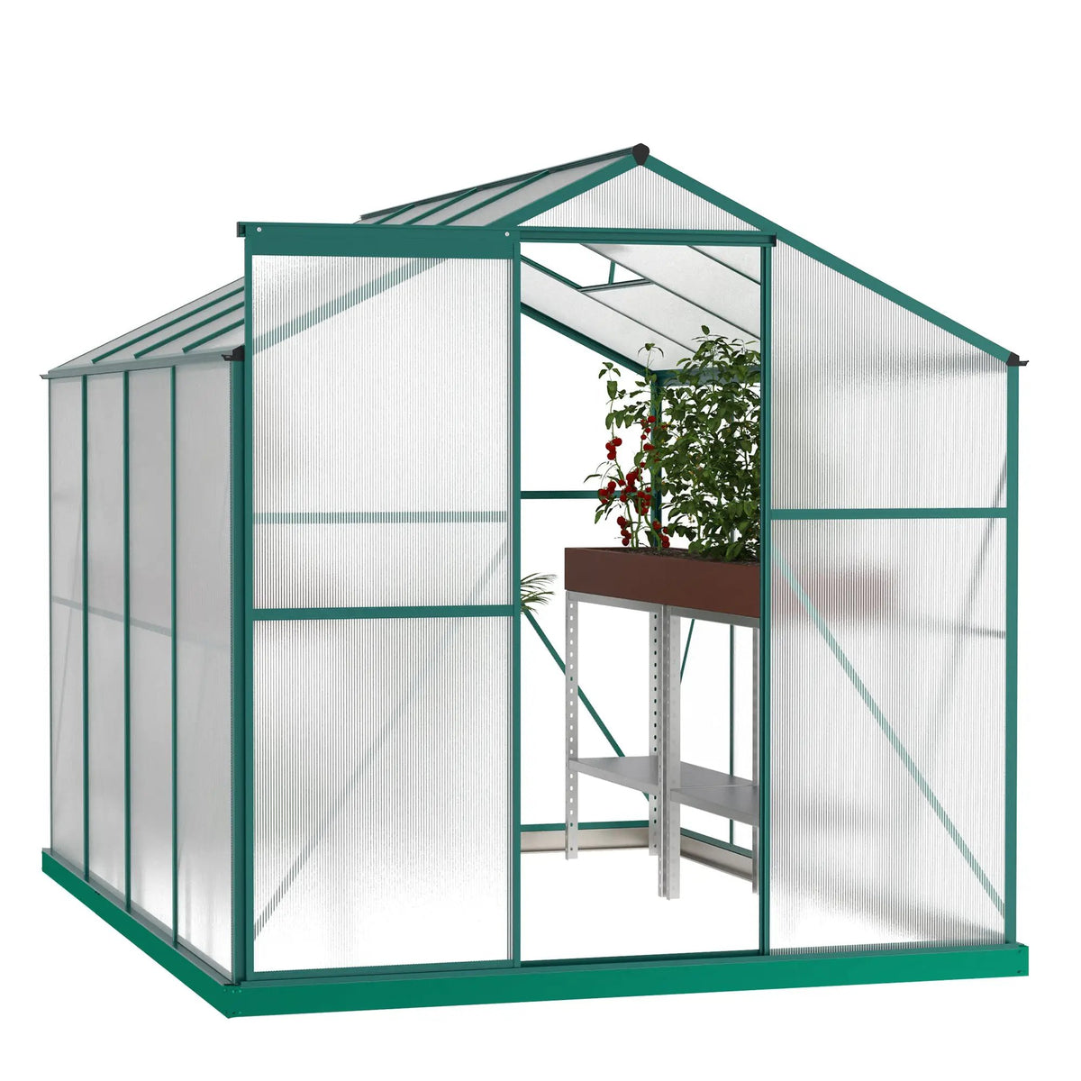 Polycarbonate Greenhouse - 6'x8' Heavy Duty Walk-in Plant Garden Greenhouse by HouseOfZazla