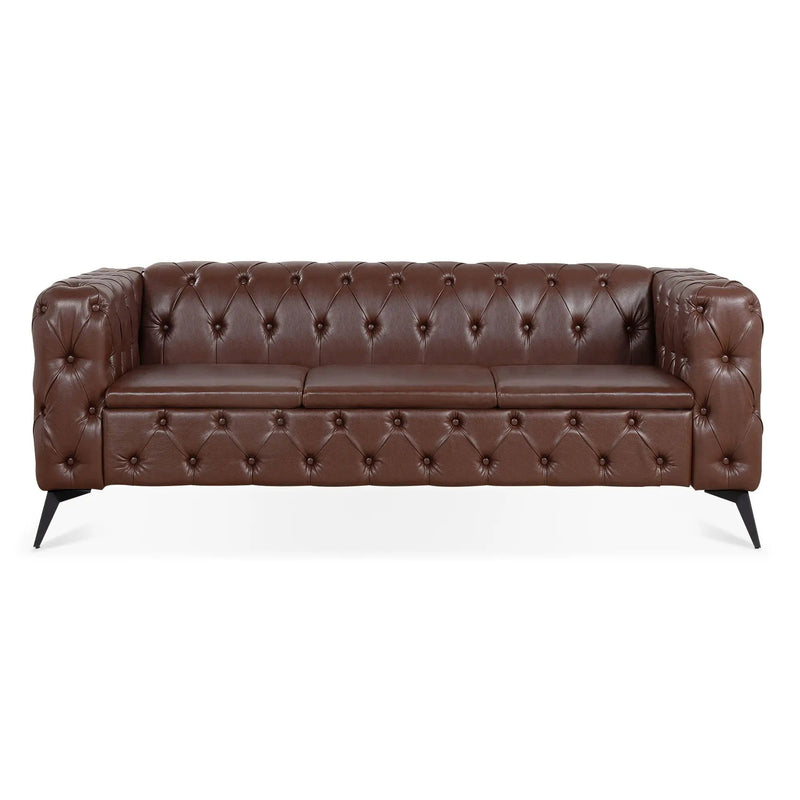 Square Arm Removable Cushion 3 Seater Sofa by Unique Piece Furniture