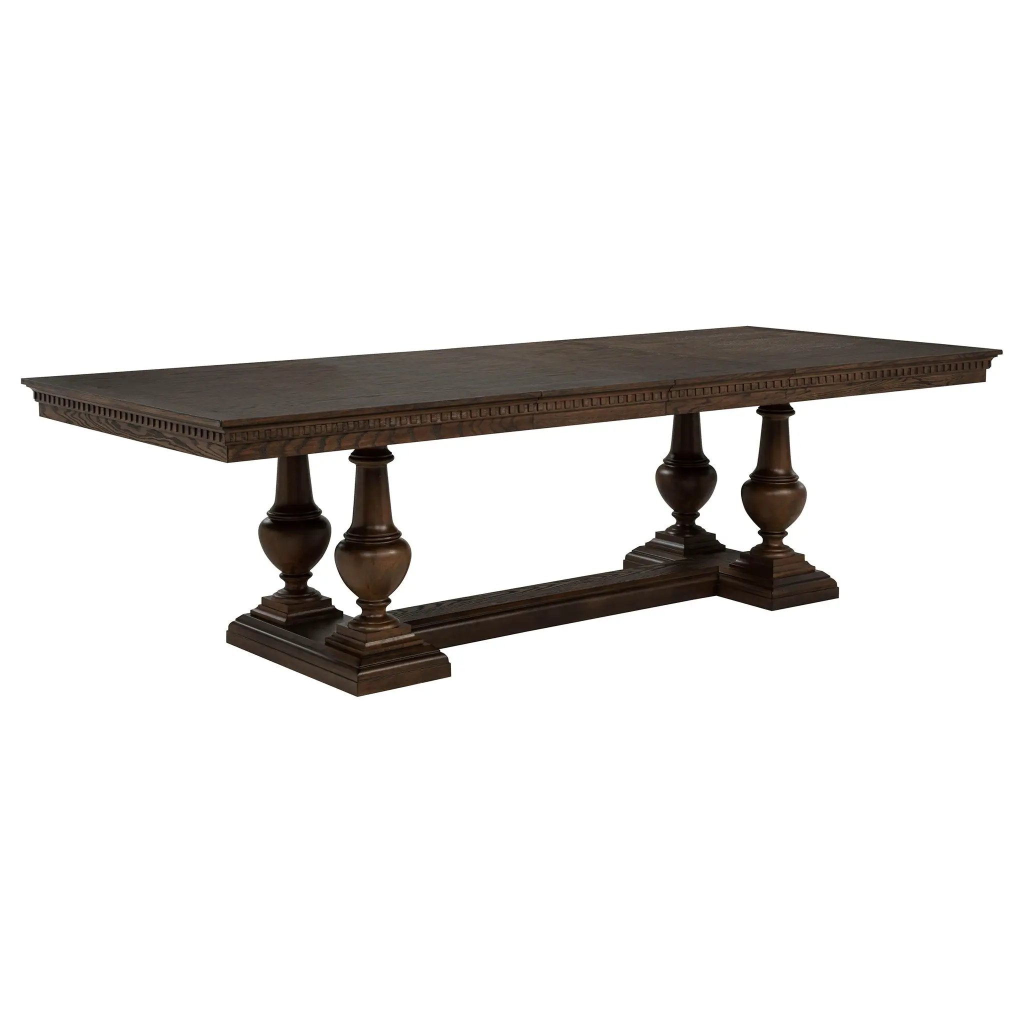 Ridgewell Rectangular Trestle Dining Table Dark Oak by Unique Piece Furniture