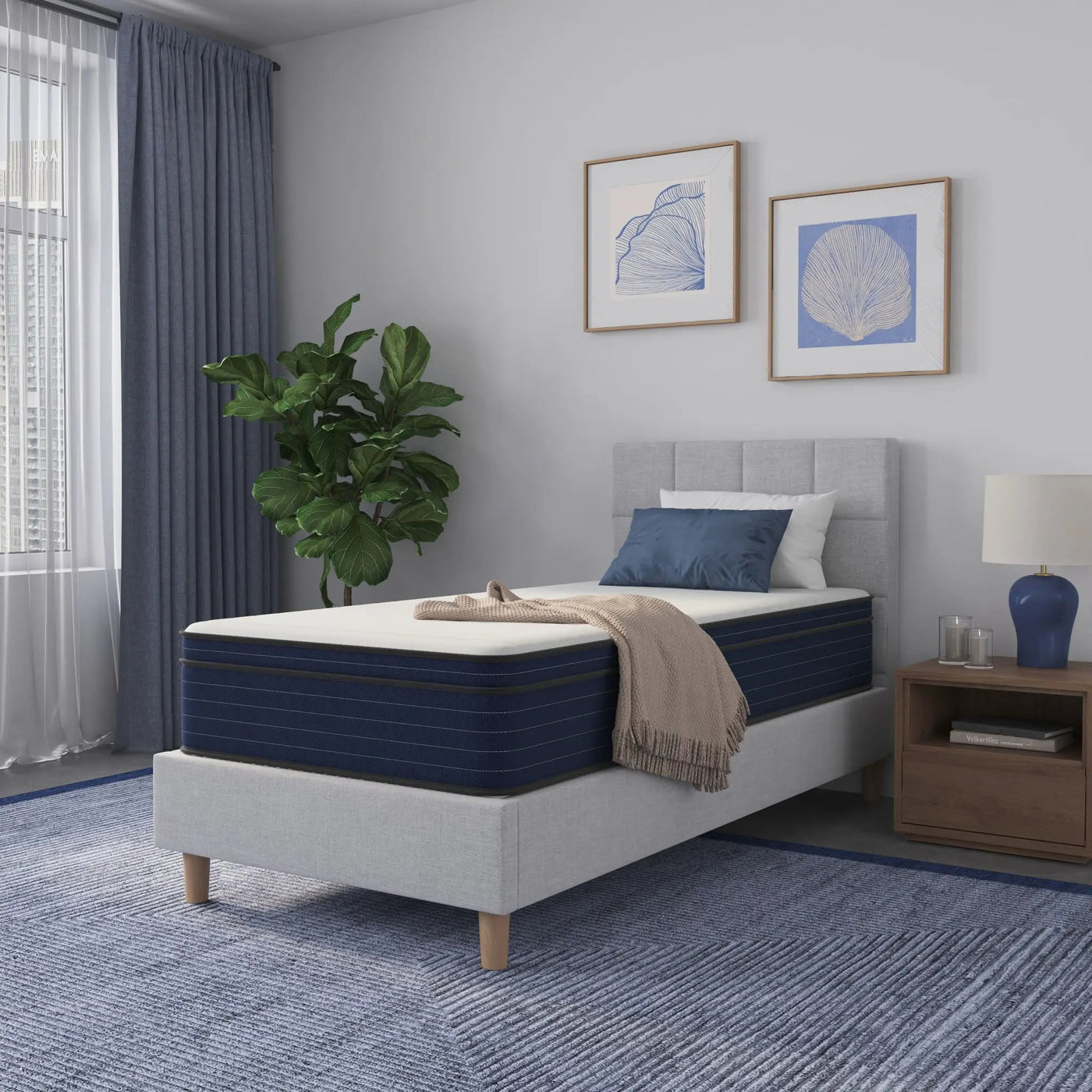 12" Medium Firm Euro Top Hybrid Cooling Gel Infused Pocket Spring And Memory Foam Mattress by HouseOfZazla