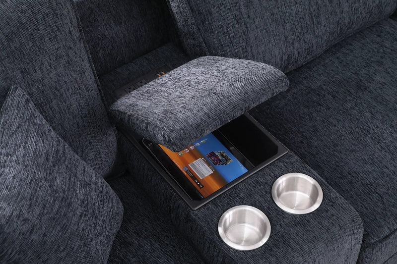 Gina - Sectional Sofa With Ottoman - Black by Unique Piece Furniture