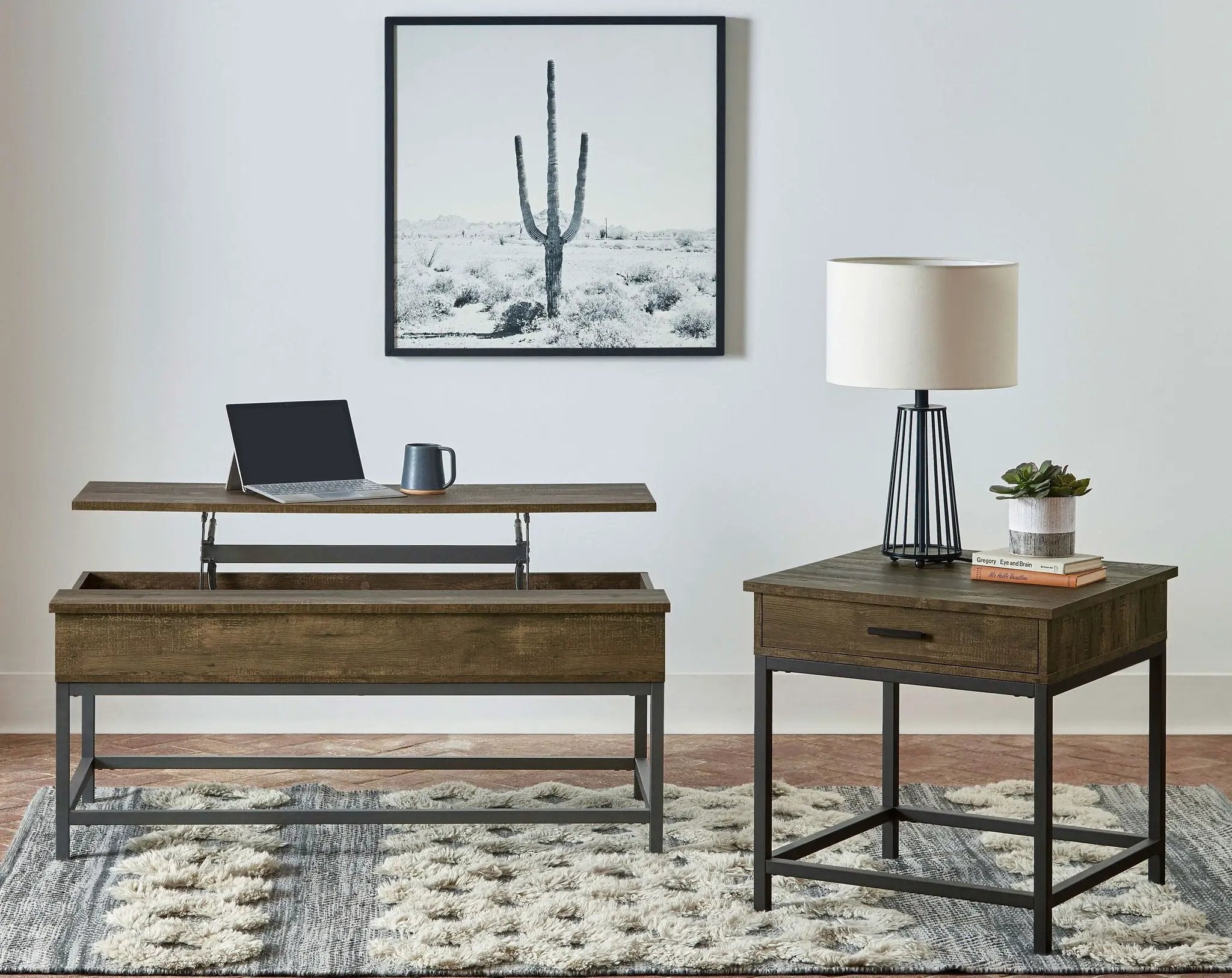 Byers 1-drawer Square Engineered Wood End Table Brown Oak by Unique Piece Furniture