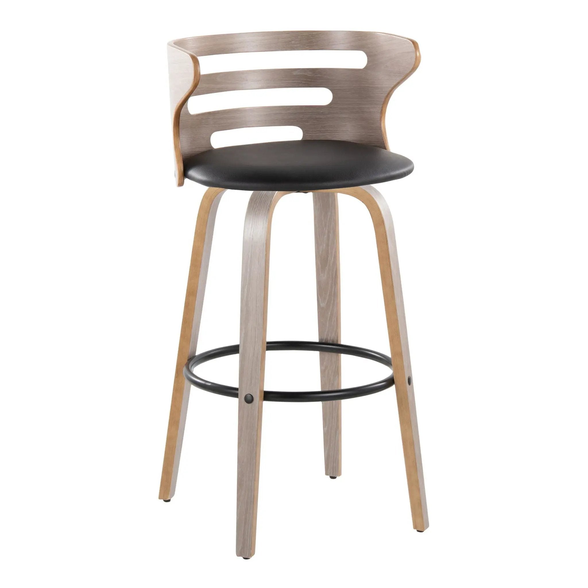 Cosini - Mid Century Modern Fixed Height, Barstool & Swivel And Round Footrest (Set of 2) by Unique Piece Furniture