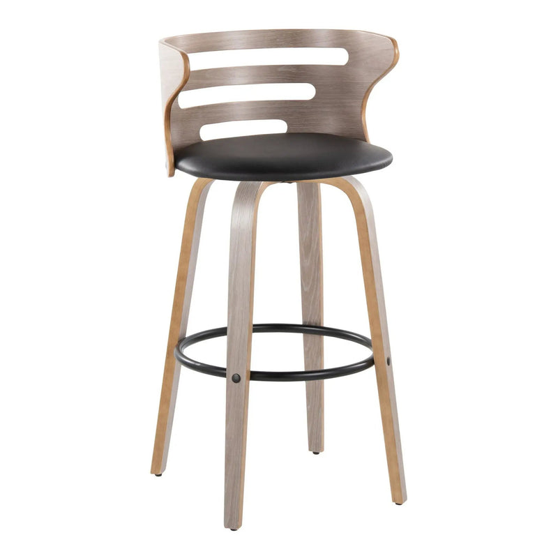 Cosini - Mid Century Modern Fixed Height, Barstool & Swivel And Round Footrest (Set of 2) by Unique Piece Furniture