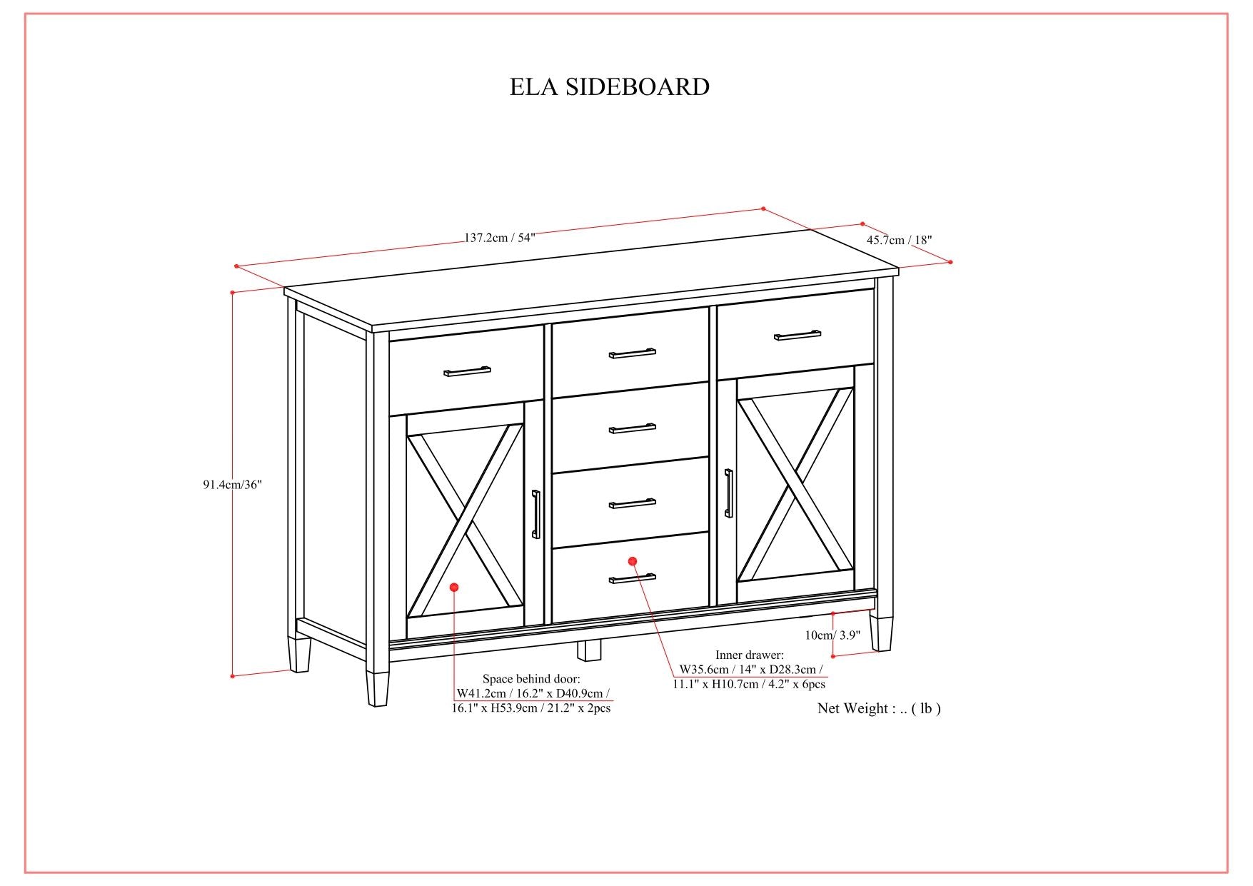 Ela - Sideboard - Smoky Brown by HouseOfZazla