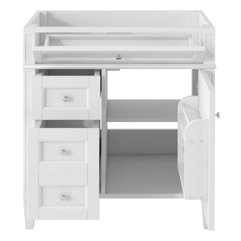 Bathroom Vanity With 2 Drawers And Tip-Out Drawer, Storage Cabinet by HouseOfZazla