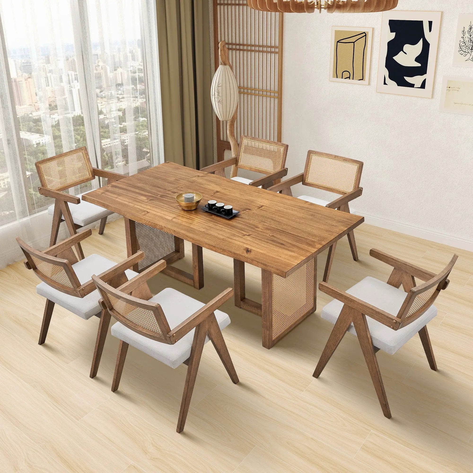 86.61 Inch Oversize Rectangular Waves Dining Table by HouseOfZazla