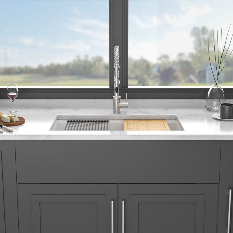 Quartz Kitchen Sink, Granite Composite Workstation Undermount by HouseOfZazla