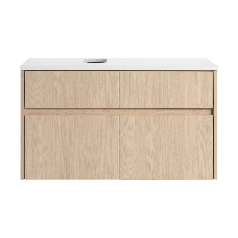 32-Inch Wall-Mounted Bathroom Vanity with 2 Soft Close Doors and 1 Drawer by HouseOfZazla