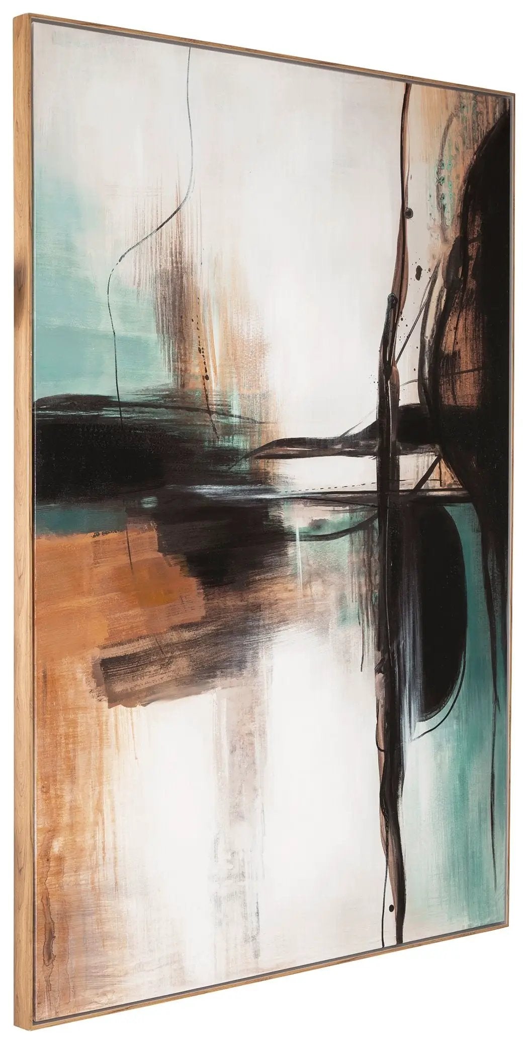 Brunonia - Wall Art - Teal / Orange / Black by Unique Piece Furniture