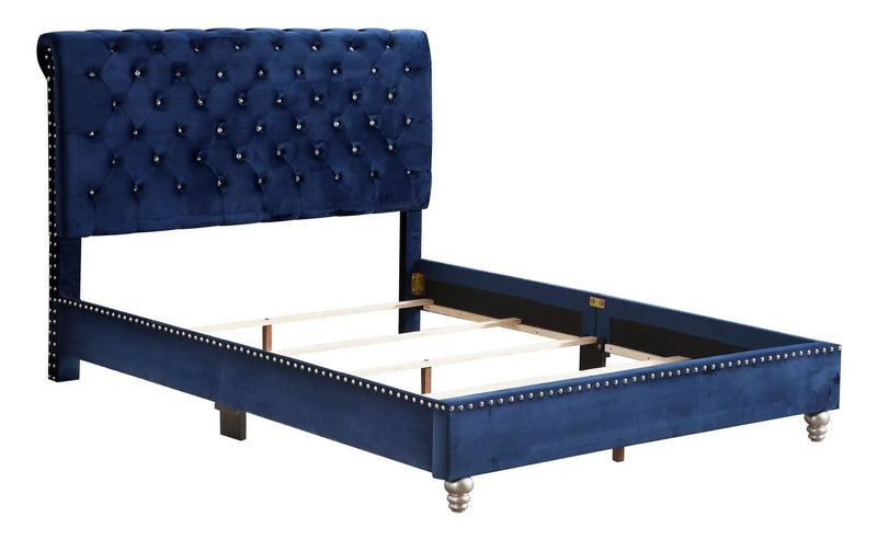 Elegant Transitional Upholstered Bed by Unique Piece Furniture