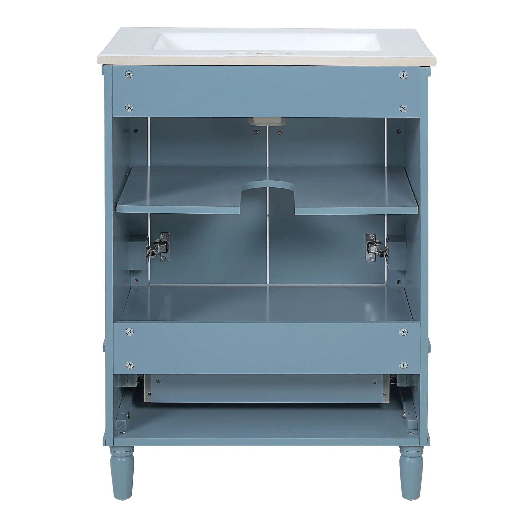 Bathroom Vanity With Ornate French Cylinder Legs, Soft Close Drawer by HouseOfZazla