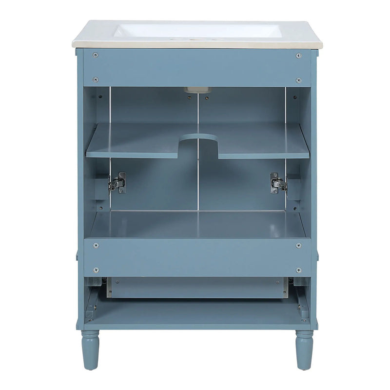 Bathroom Vanity With Ornate French Cylinder Legs, Soft Close Drawer by HouseOfZazla