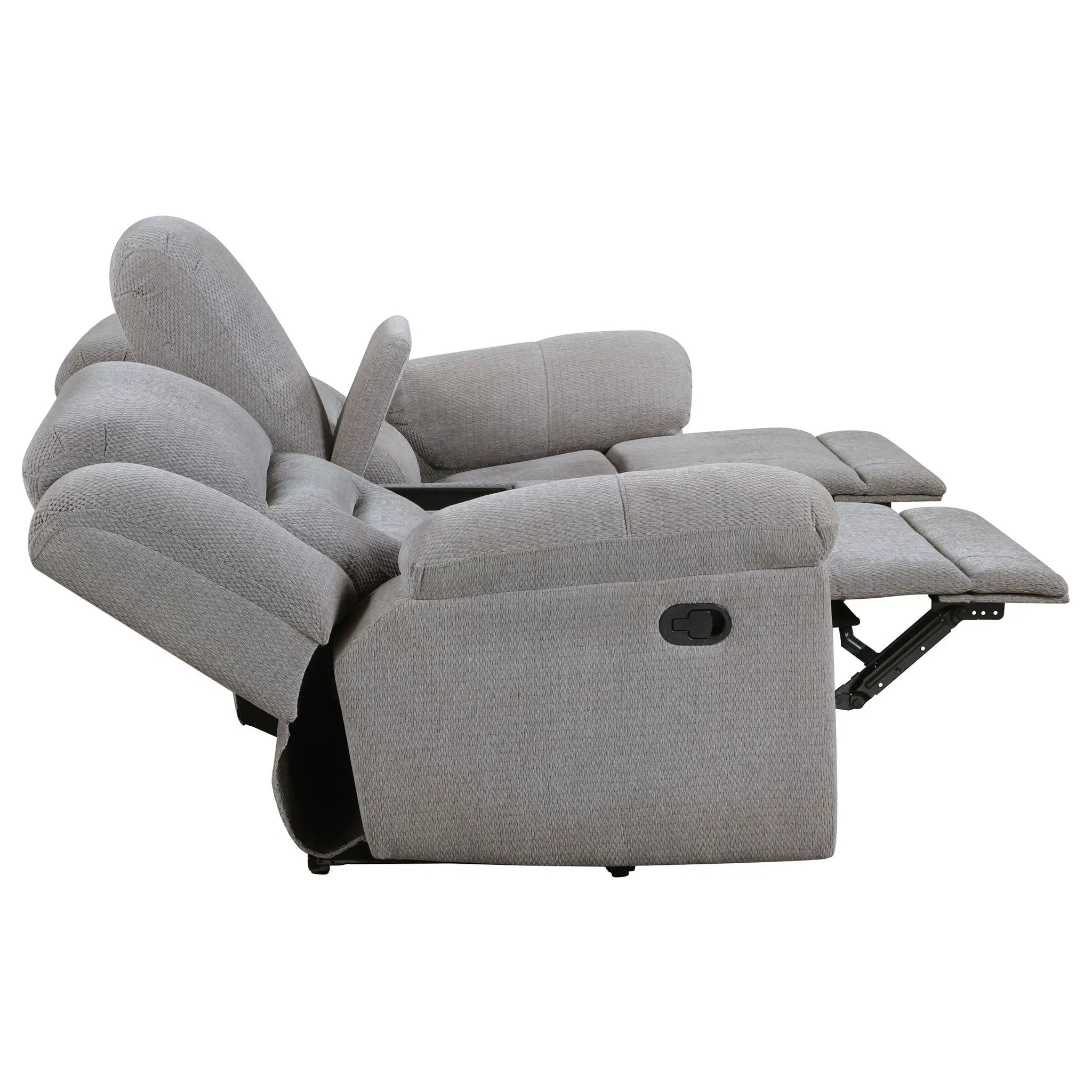 Gilson Chenille Upholstered Reclining Loveseat Grey by Unique Piece Furniture