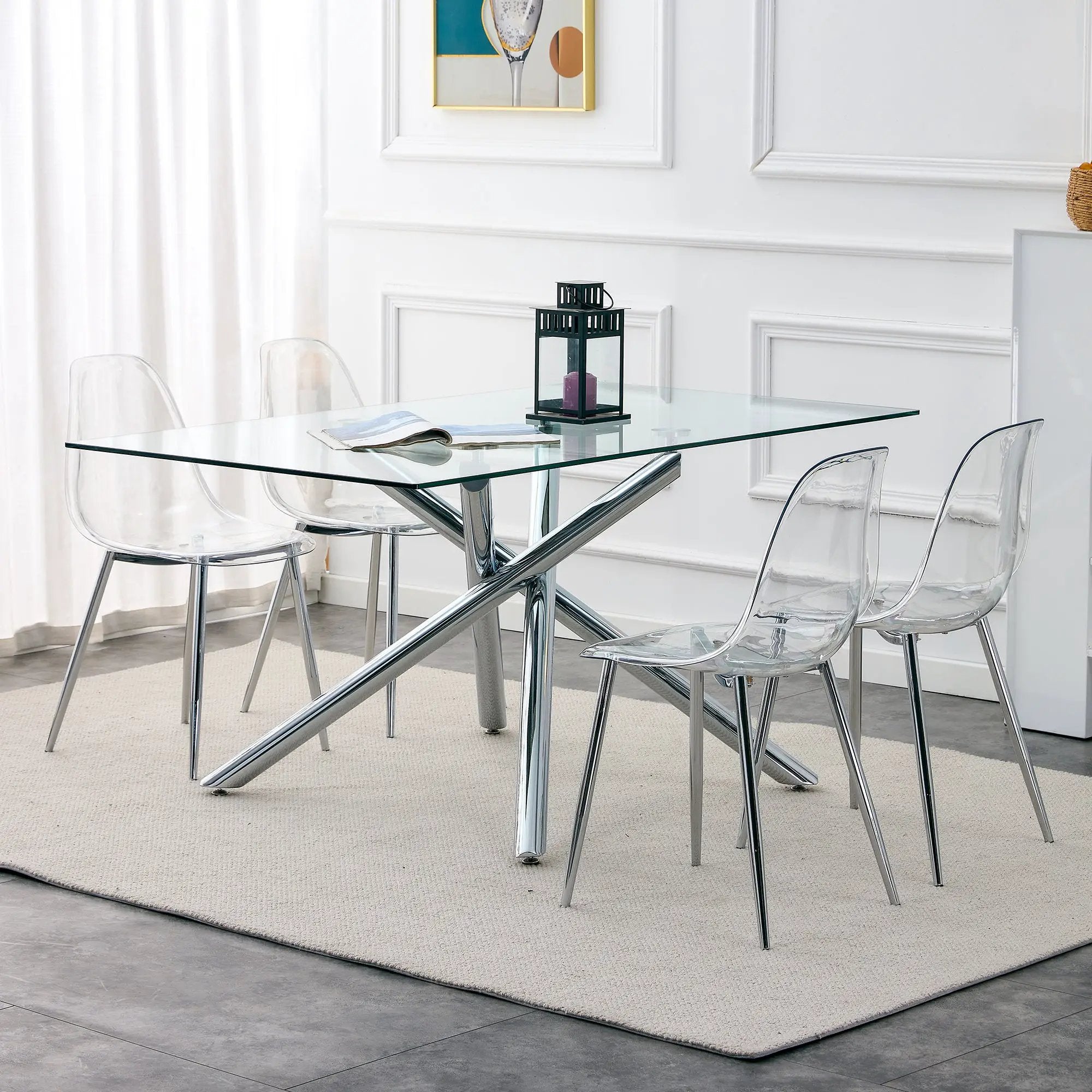 Modern Minimalist Transparent Dining Chair - 6-Piece Set by HouseOfZazla