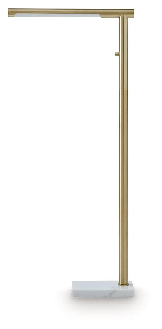 Santiford - Metal Floor Lamp - Gold Finish / White by Unique Piece Furniture