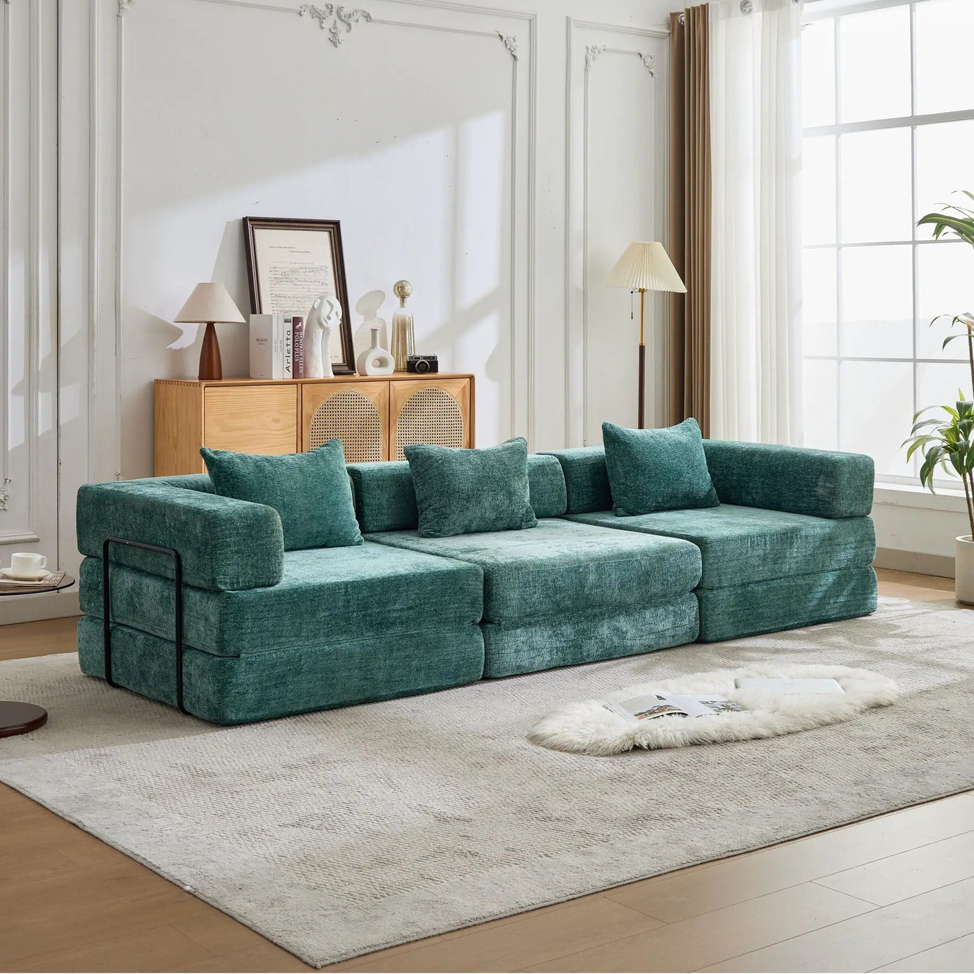 Convertible Floor Sofa Bed, Boneless Modular Sectional Sofa For Living Room by HouseOfZazla