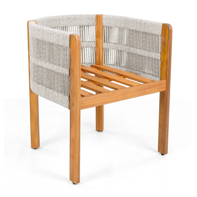 7 Piece Outdoor Dining Set With Table And 6 Chairs - Beige / Teak / White by HouseOfZazla