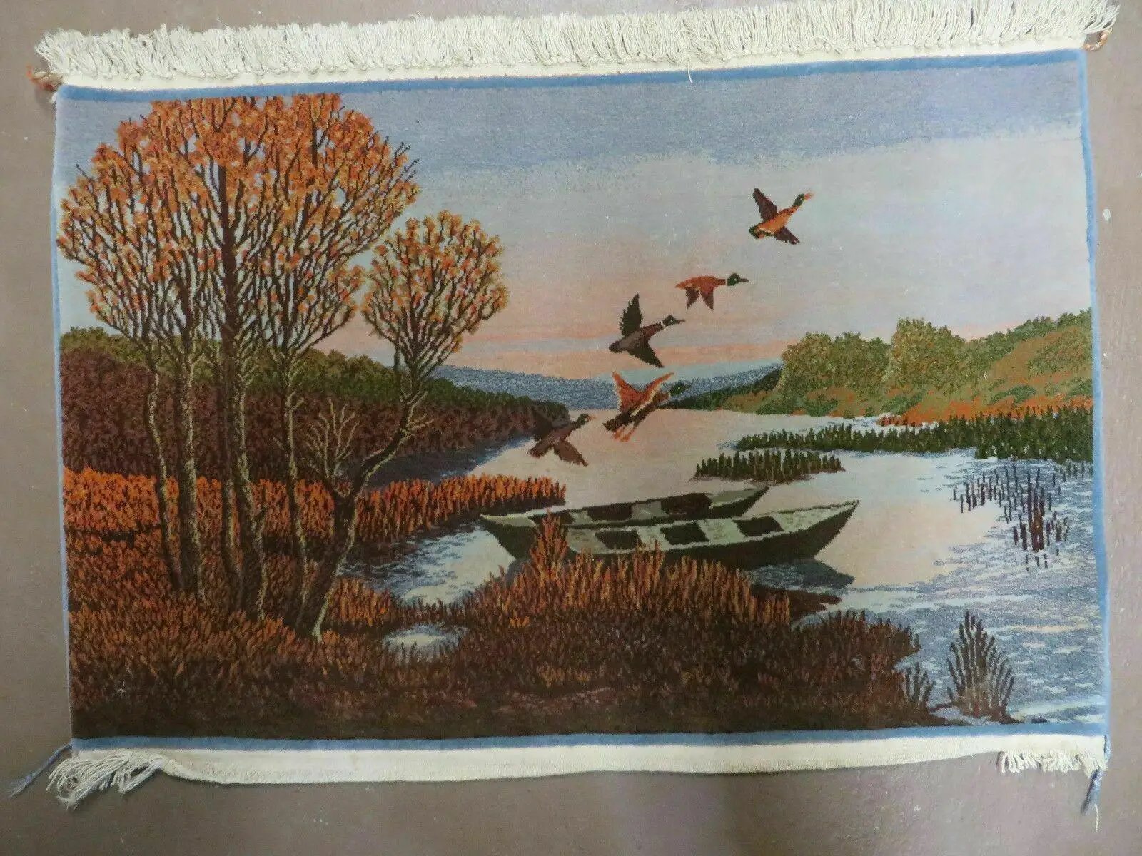 2' X 3' Vintage Handmade Pakistan Pictorial Rug Carpet Scenery Bird Tree Wow by Jewel Rugs