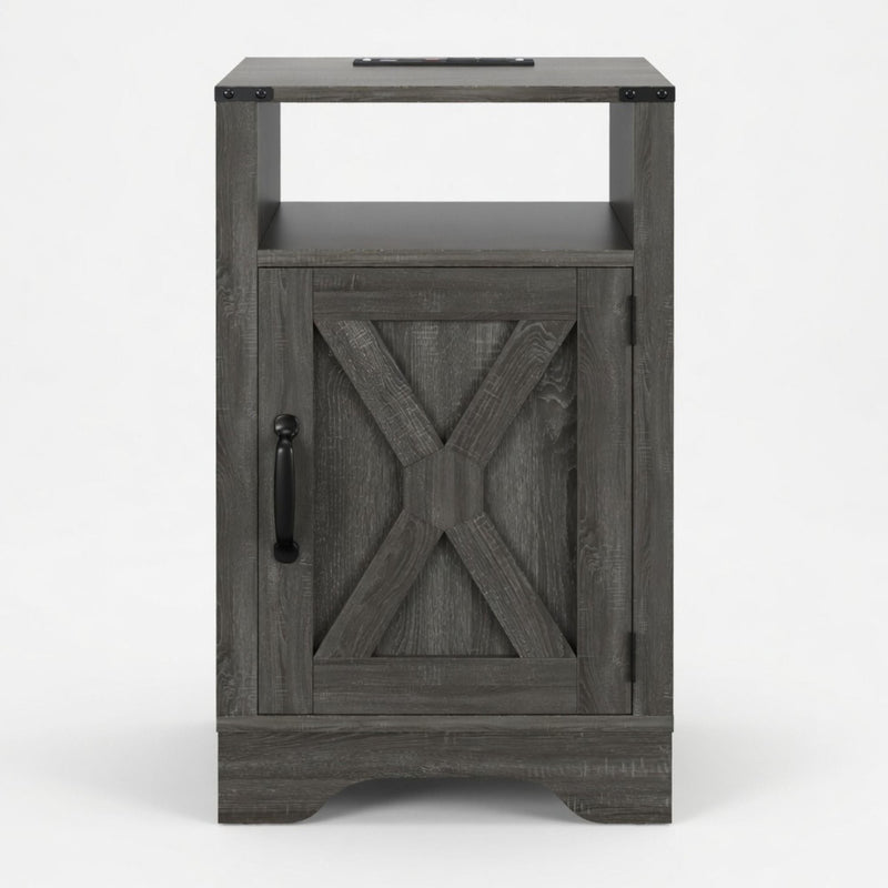 Farmhouse Nightstand, Charging Station & Storage by HouseOfZazla