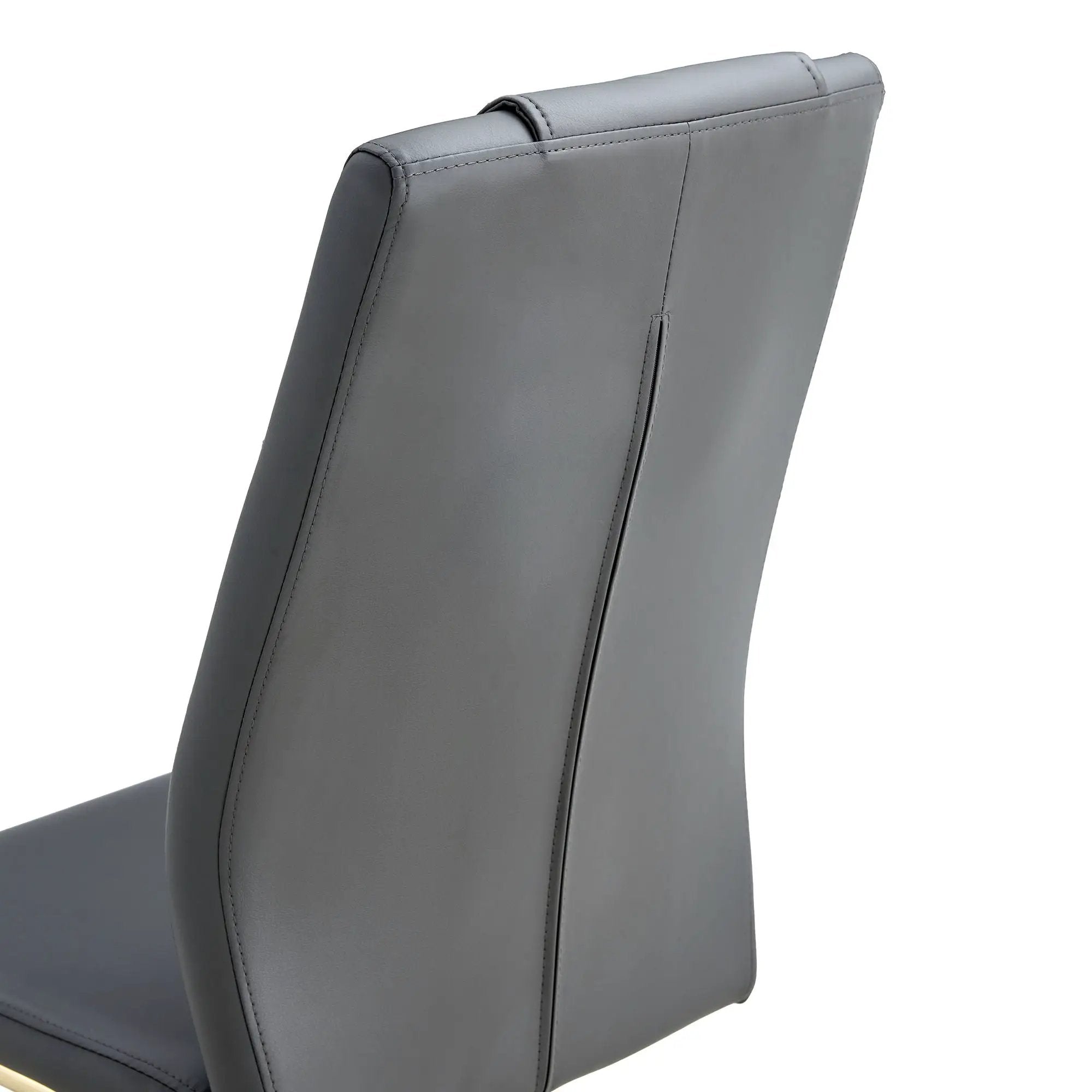 Modern Legged Upholstered Dining Chairs (Set of 4) Artificial For Kitchen And Office - Gray by HouseOfZazla