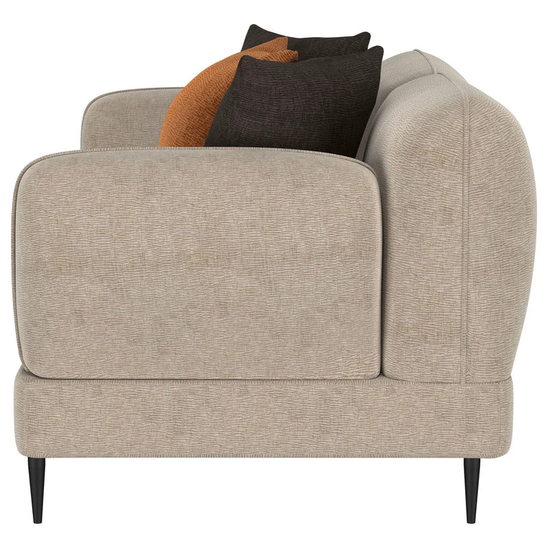 Jade Chenille Upholstered Sculpted Track Arm Loveseat Latte by Unique Piece Furniture