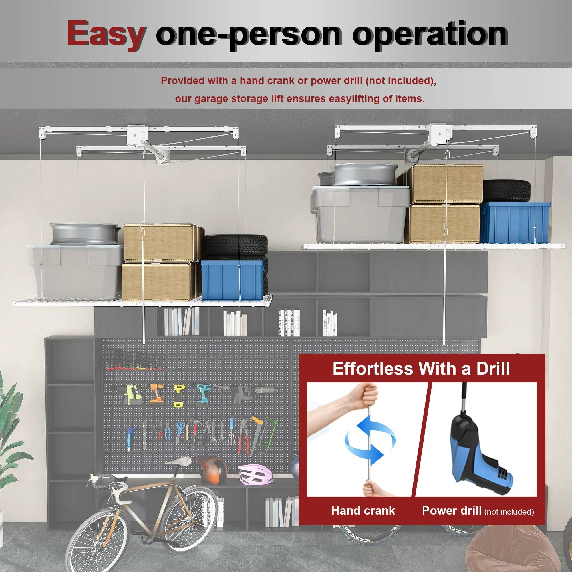 Overhead Garage Storage Rack - 4x8 FT by HouseOfZazla