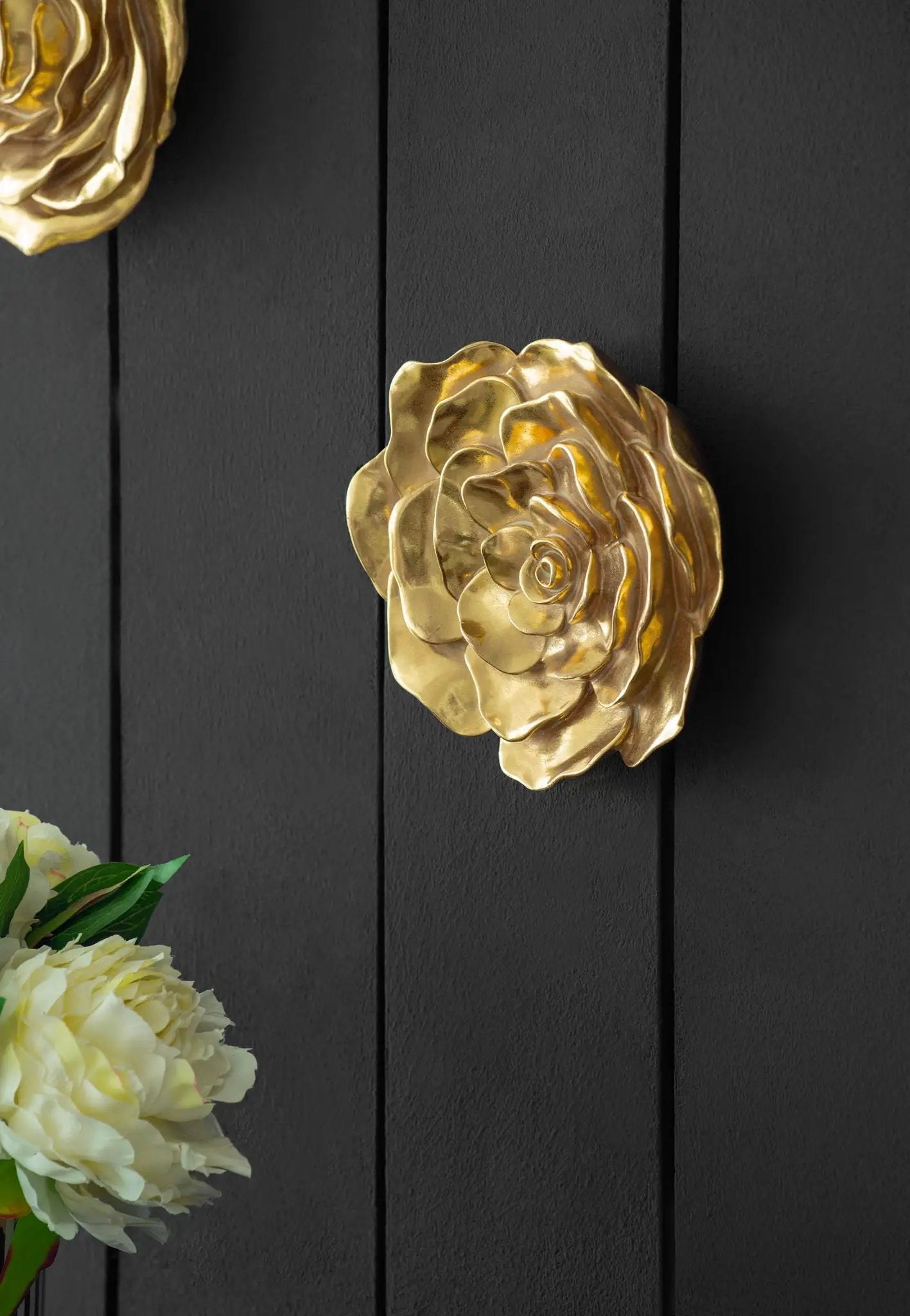 Rose Hanging Wall Accents (Set of 2) - Gold by HouseOfZazla