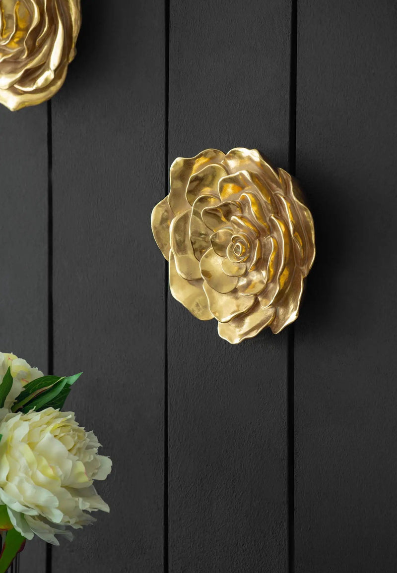 Rose Hanging Wall Accents (Set of 2) - Gold by HouseOfZazla