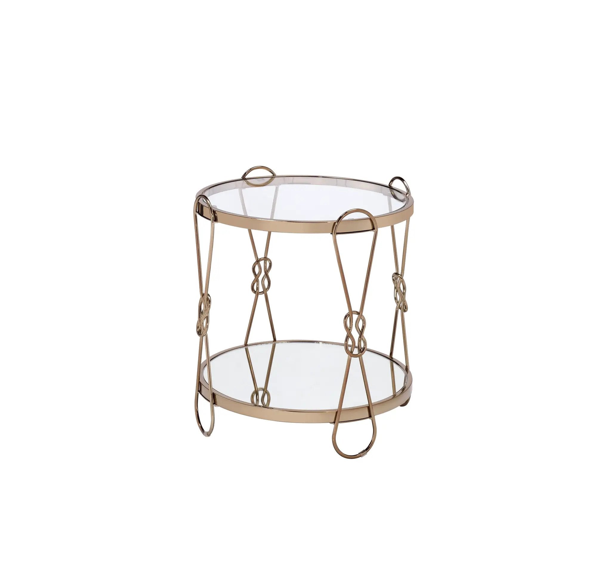 Zekera Mirrored & Champagne Finish End Table by HouseOfZazla