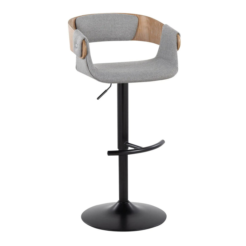 Elisa - Mid Century Modern Adjustable Barstool With Swivel & Rounded T Footrest (Set of 2) by Unique Piece Furniture