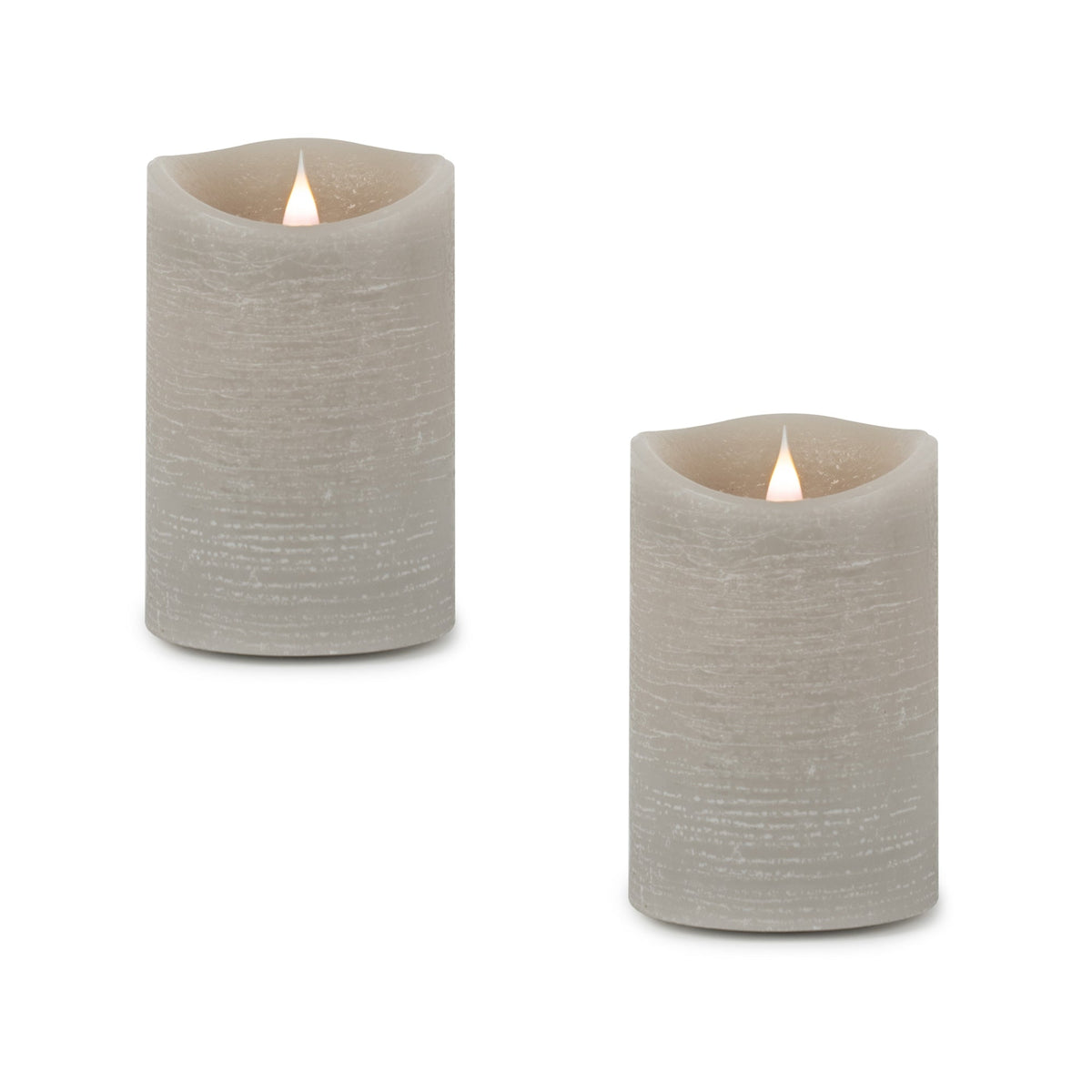 Grey simplux led designer wax candle with remote (set of 2)