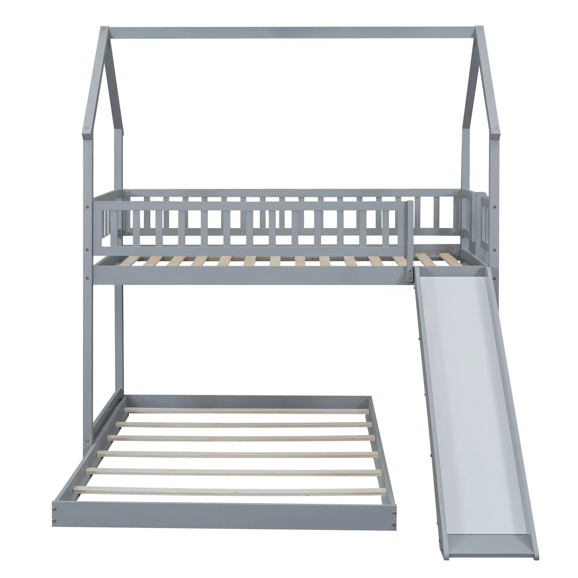 House Bunk Bed With Slide And Built In Ladder by HouseOfZazla