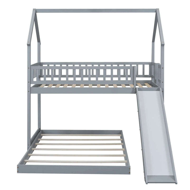 House Bunk Bed With Slide And Built In Ladder by HouseOfZazla
