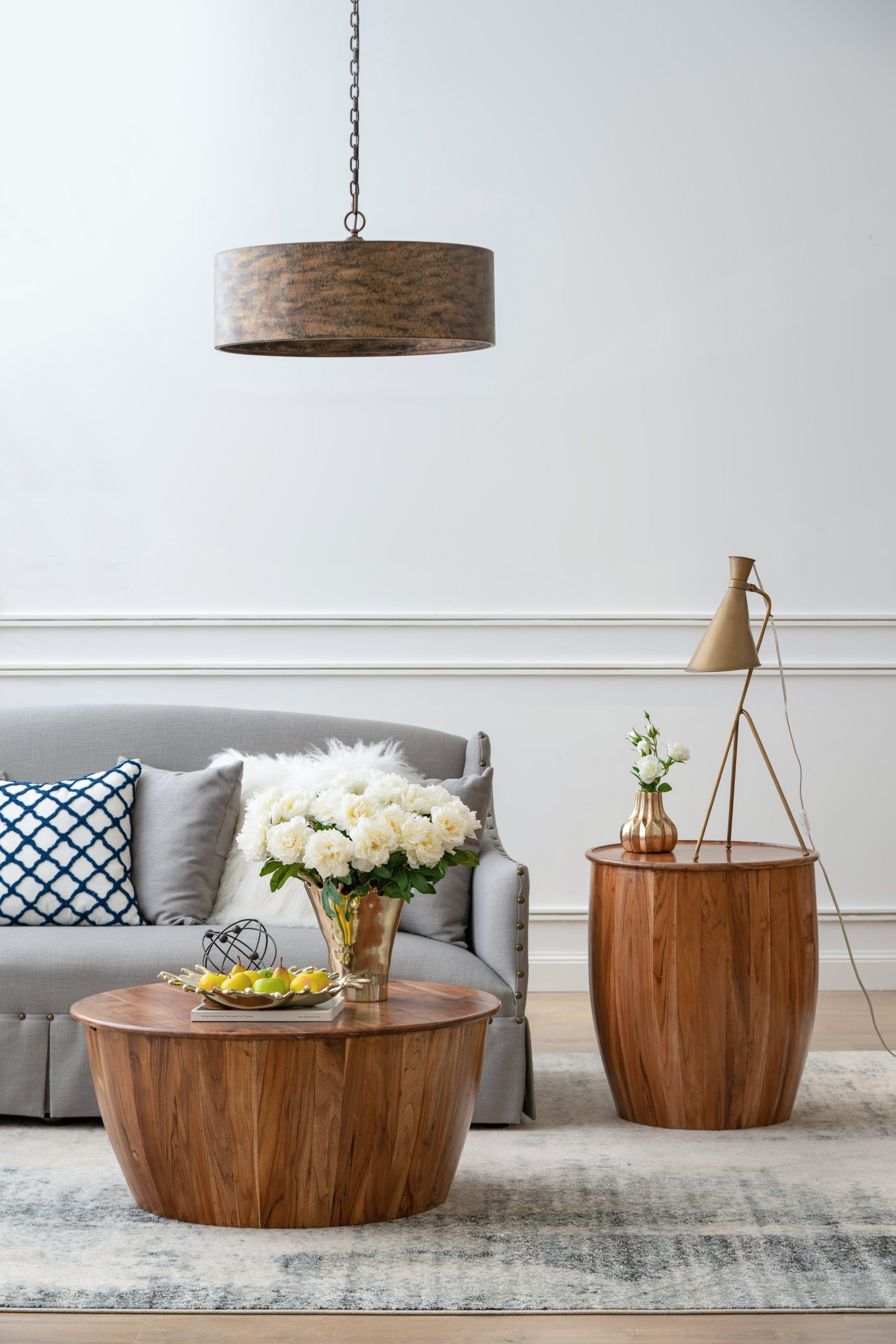 Drum Side Table With Tray Style Top by BLAKHOM