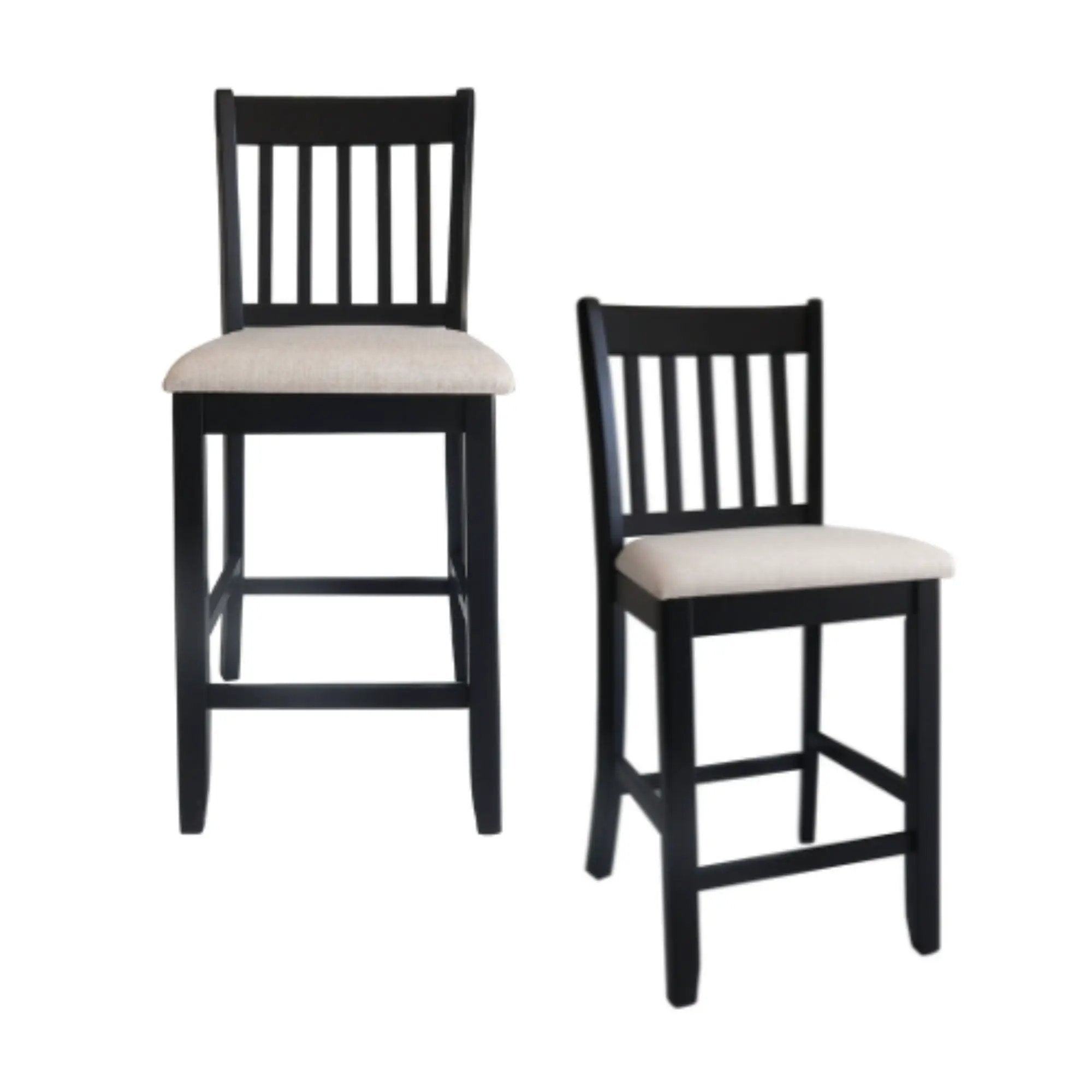 Transitional Rubberwood Dining Room Chairs (Set of 2) With Slatted Back - Black by Unique Piece Furniture