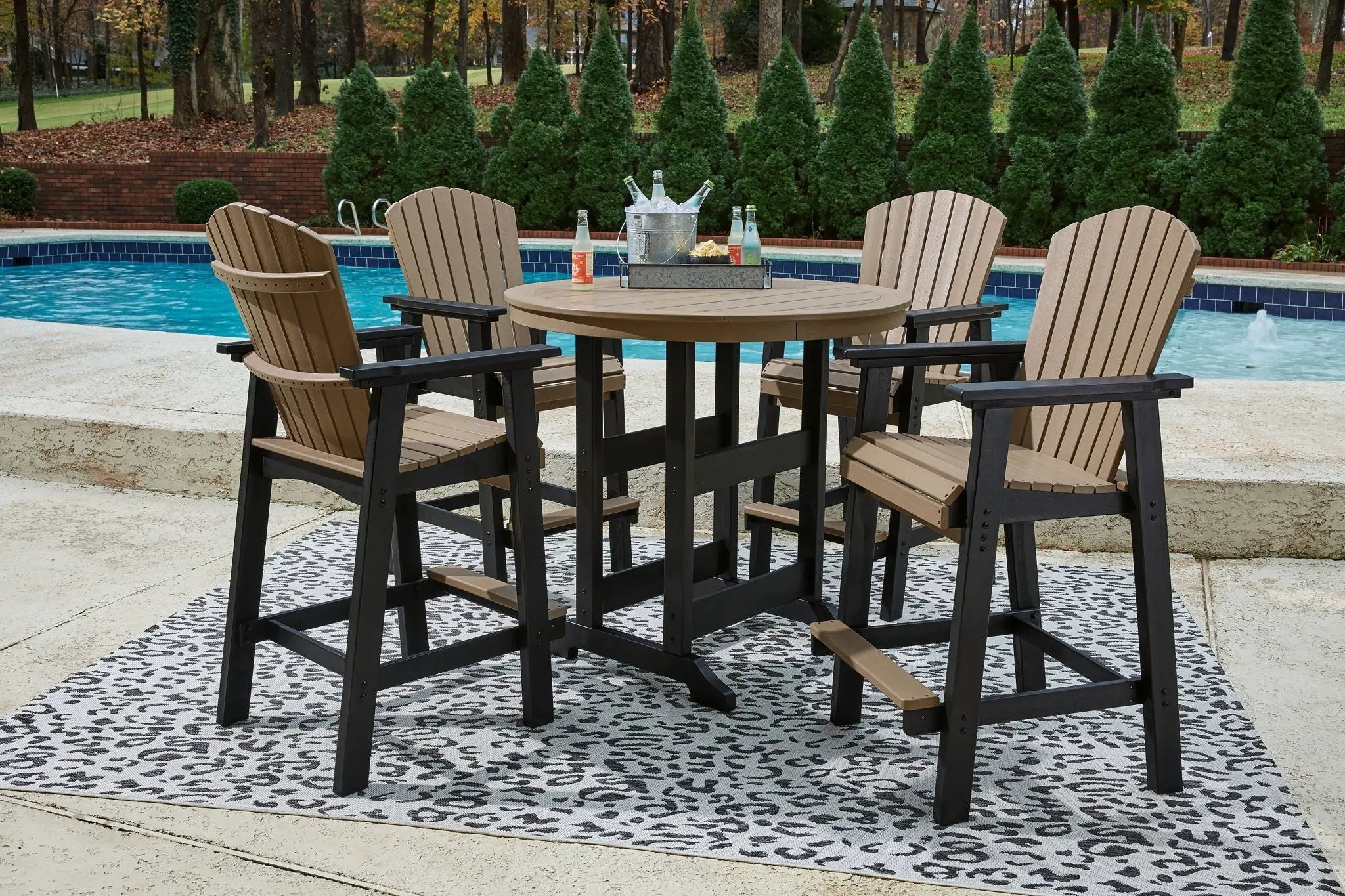 Fairen Trail - 5 Pc. - Dining Set with 4 Chairs - Black / Driftwood by Unique Piece Furniture