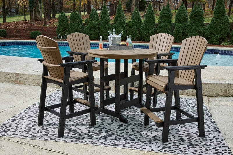 Fairen Trail - 5 Pc. - Dining Set with 4 Chairs - Black / Driftwood by Unique Piece Furniture