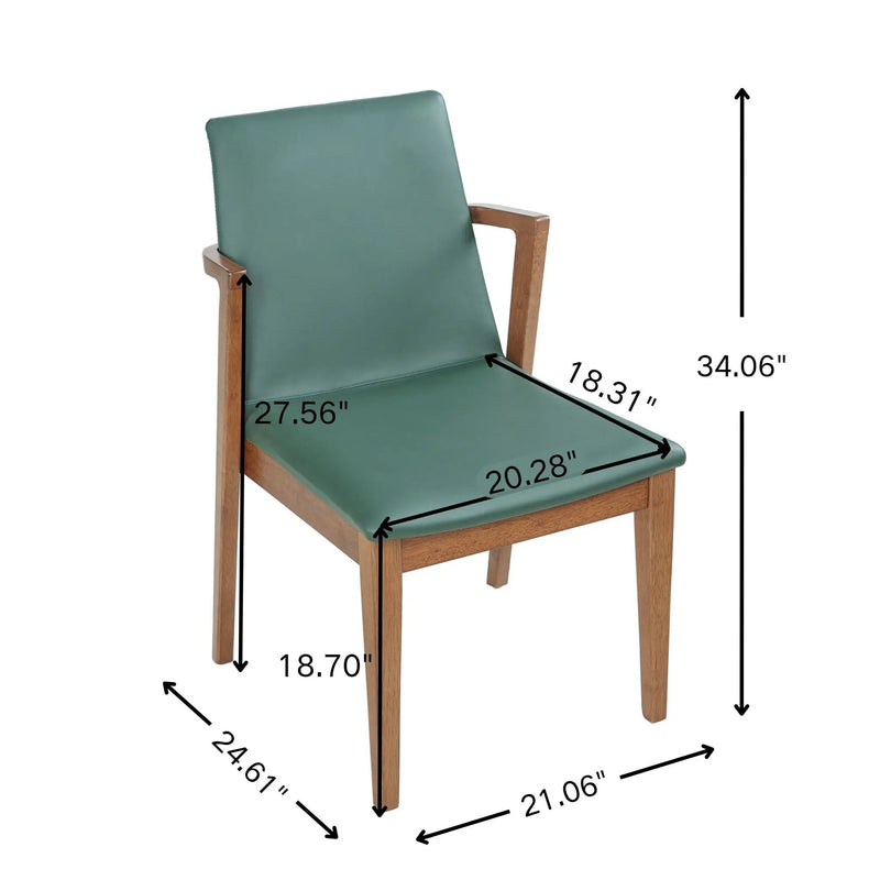 Dining Chairs (Set of 2) - Green / Walnut by HouseOfZazla