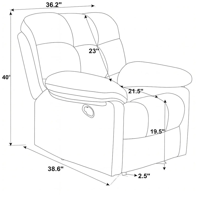 Devonaire - Manual Recliner With Padded Arms - Dark Brown by Unique Piece Furniture
