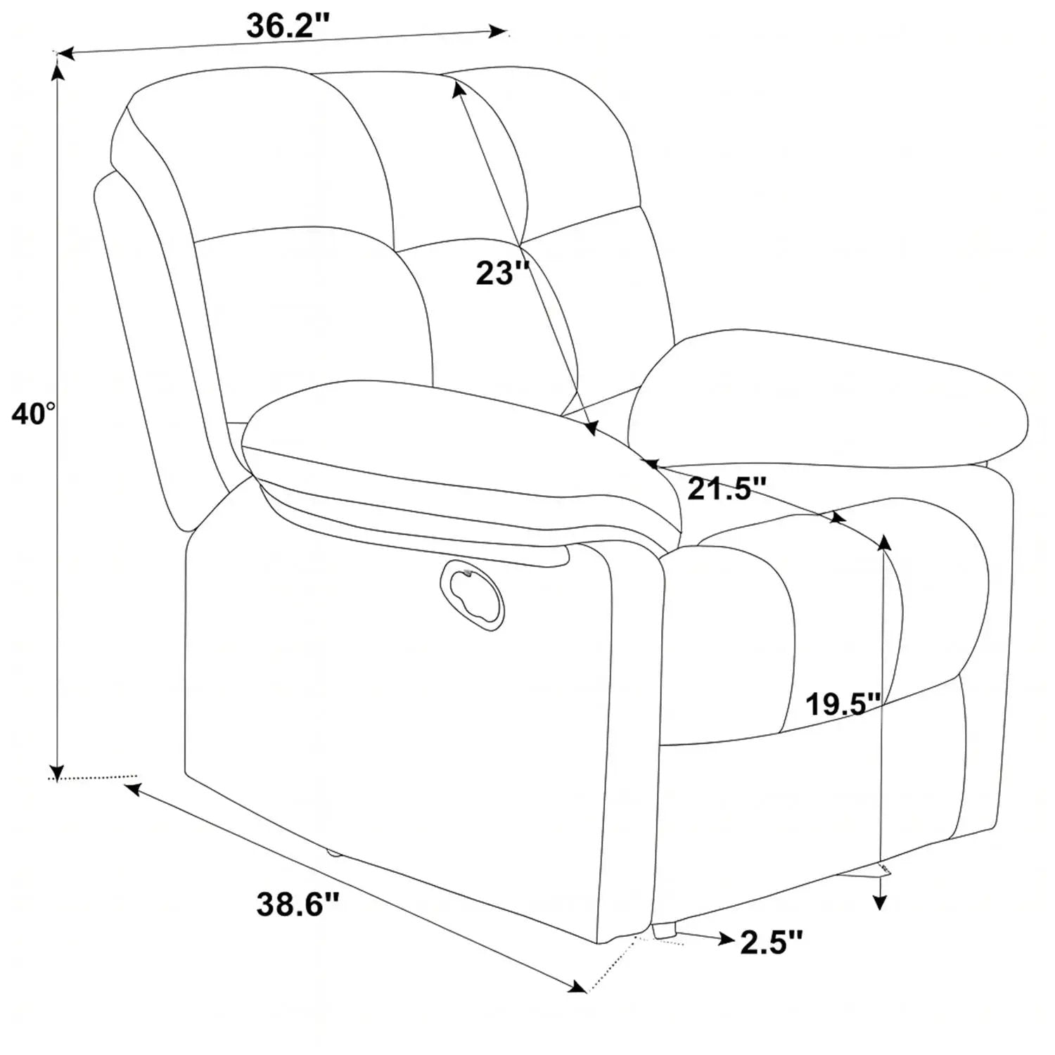 Devonaire - Manual Recliner With Padded Arms - Dark Brown