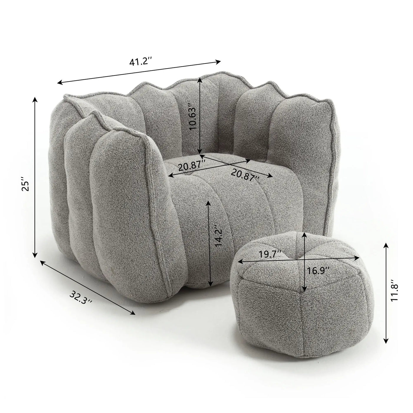 Soft Bean Bag Chair With High Resilient Foam by Unique Piece Furniture