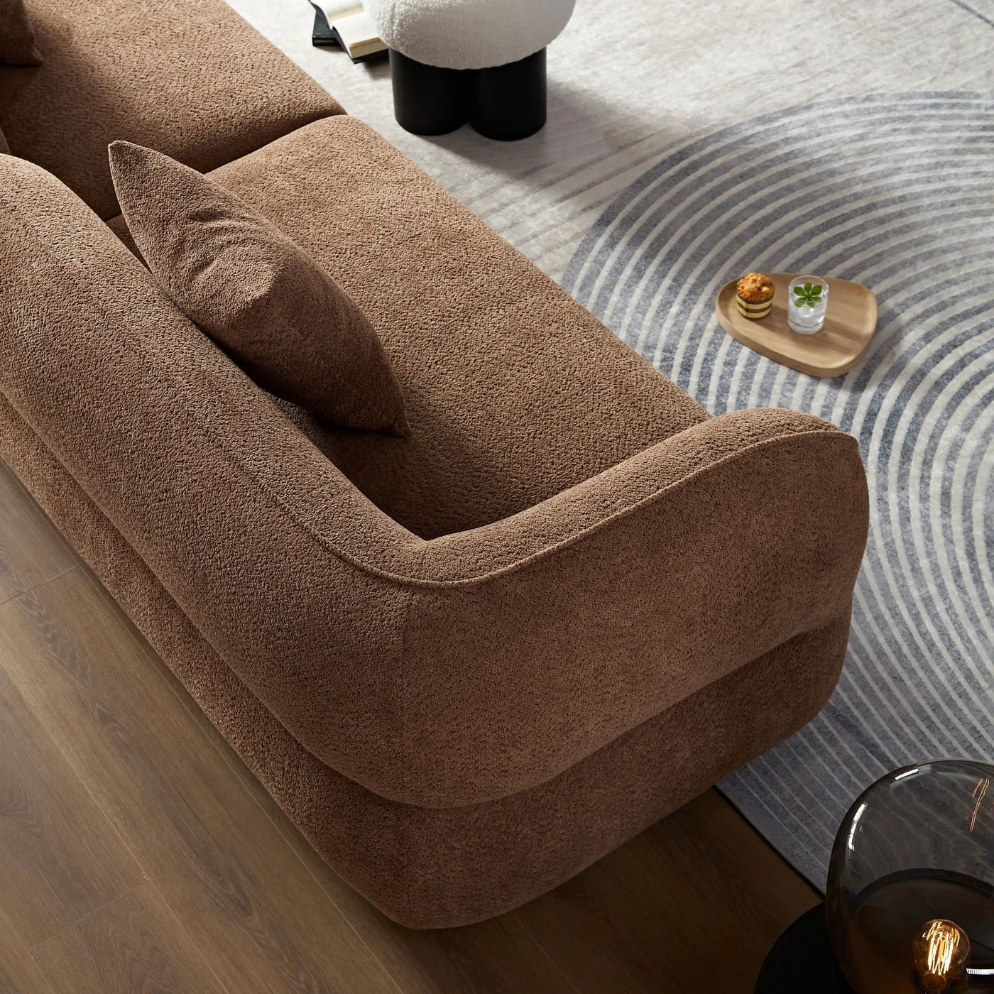 Sectional Sofa With Durable Fabric, Solid Wood Frame, And High Density Sponge Fill by HouseOfZazla