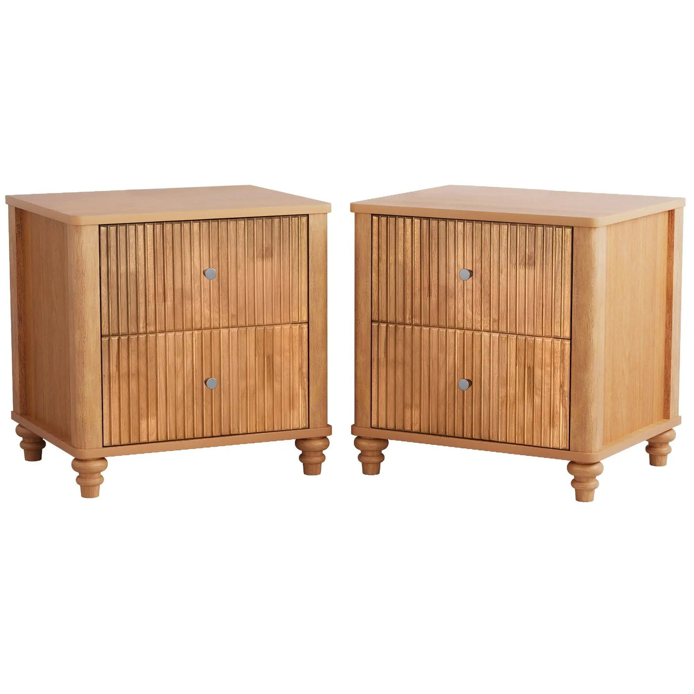 Modern Fluted Nightstand With 3 Drawers by HouseOfZazla