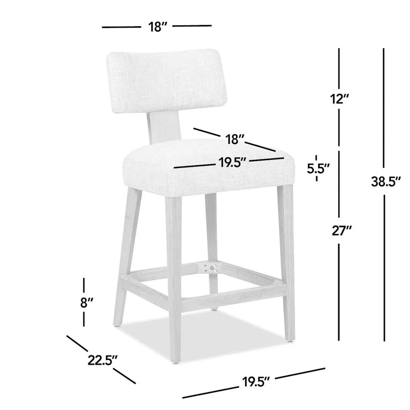 Penny - Round Arched Upholstered Counter Stool (Set of 2) - Travertine Beige by HouseOfZazla