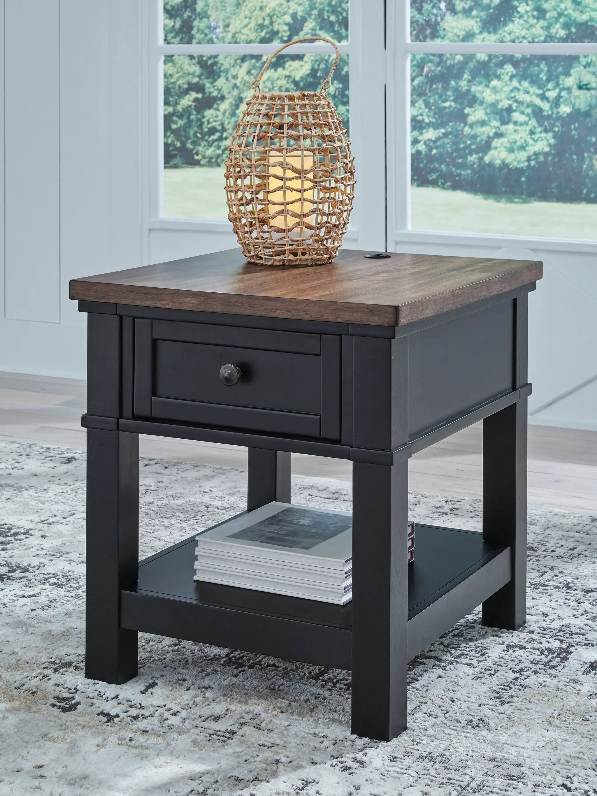 Wildenauer - Rectangular End Table - Brown / Black by Unique Piece Furniture