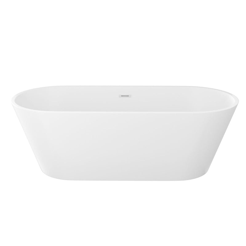 Gloss Freestanding Bathtub With Drain, Stand Alone Soaking Tub by HouseOfZazla