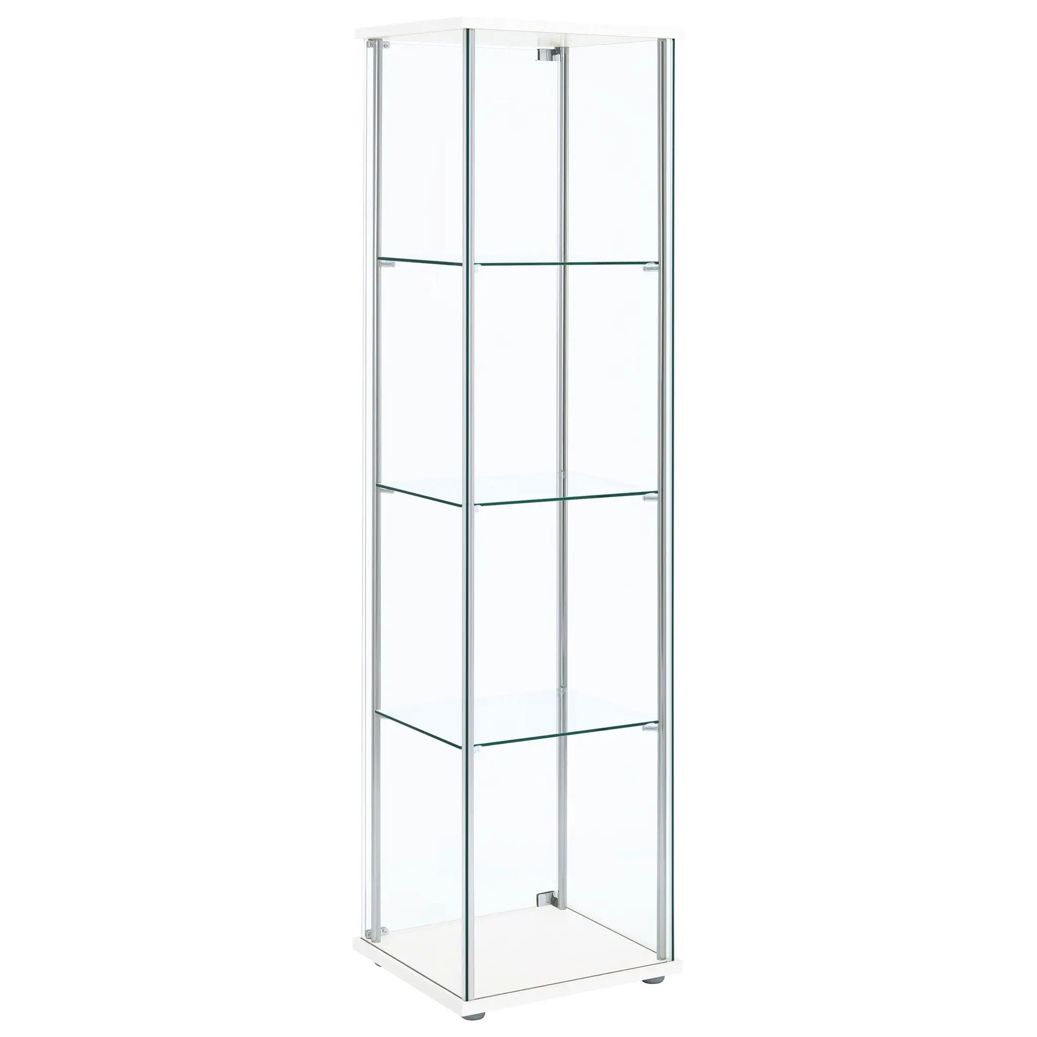 Bellatrix 3-shelf Clear Glass Curio Cabinet White by Unique Piece Furniture